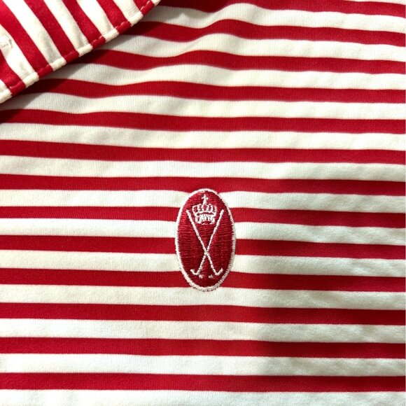 Turtleson Golf Polo Shirt Men's Red Tour Performance Striped Size M - Picture 4 of 5